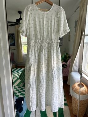 White and Blue Flower Dress